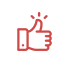 thumbs up icon in white background for instant answers