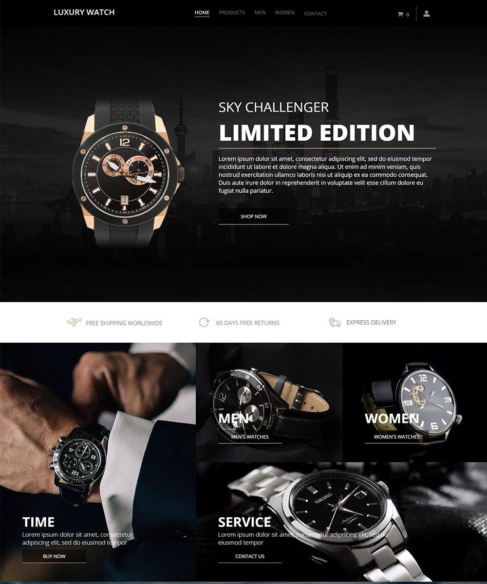 fashion theme luxury watch template