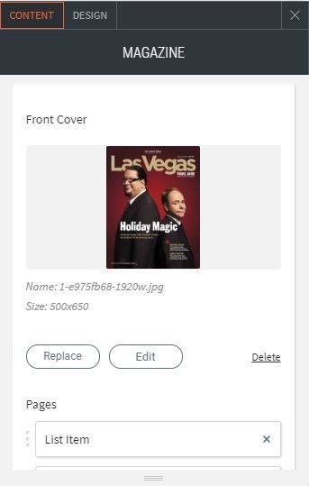 flip page options for content adding or replacing front cover image