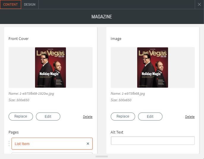 flip page options for content adding or replacing front cover image
