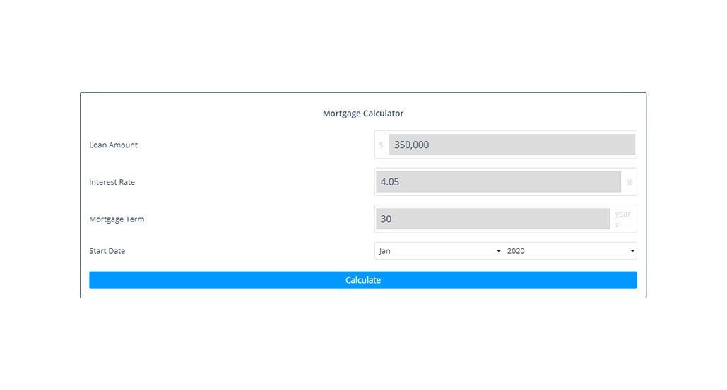 mortgage calculator widget