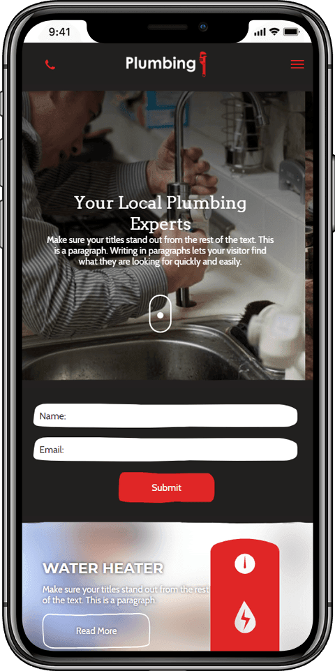 Lingows Media's Client Plumbing Website shown in mobile device