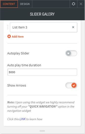 image slider options for contents changing autoplay slider and show arrows