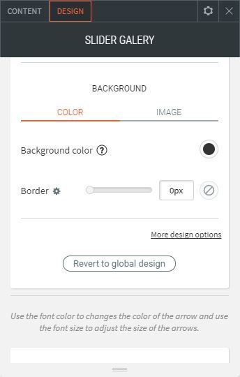 image slider options for design changing button background