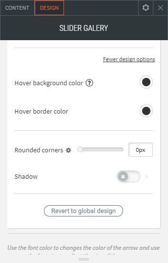 image slider options for design changing button hover background