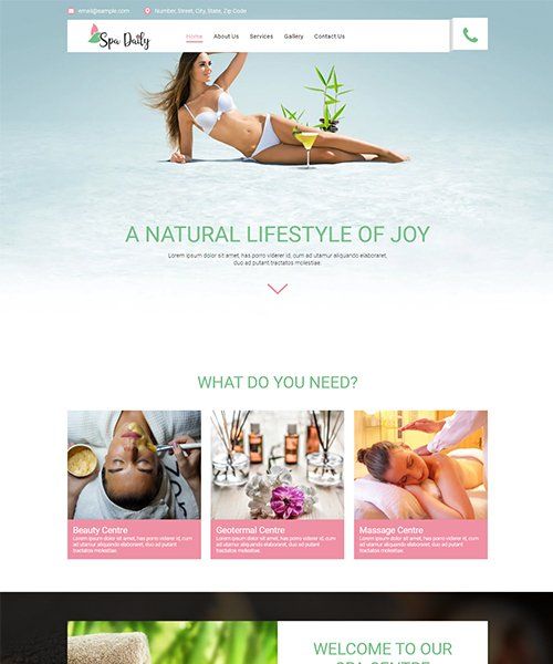 spa theme spa daily template