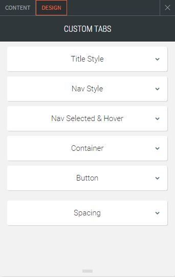 custom tabs options for design