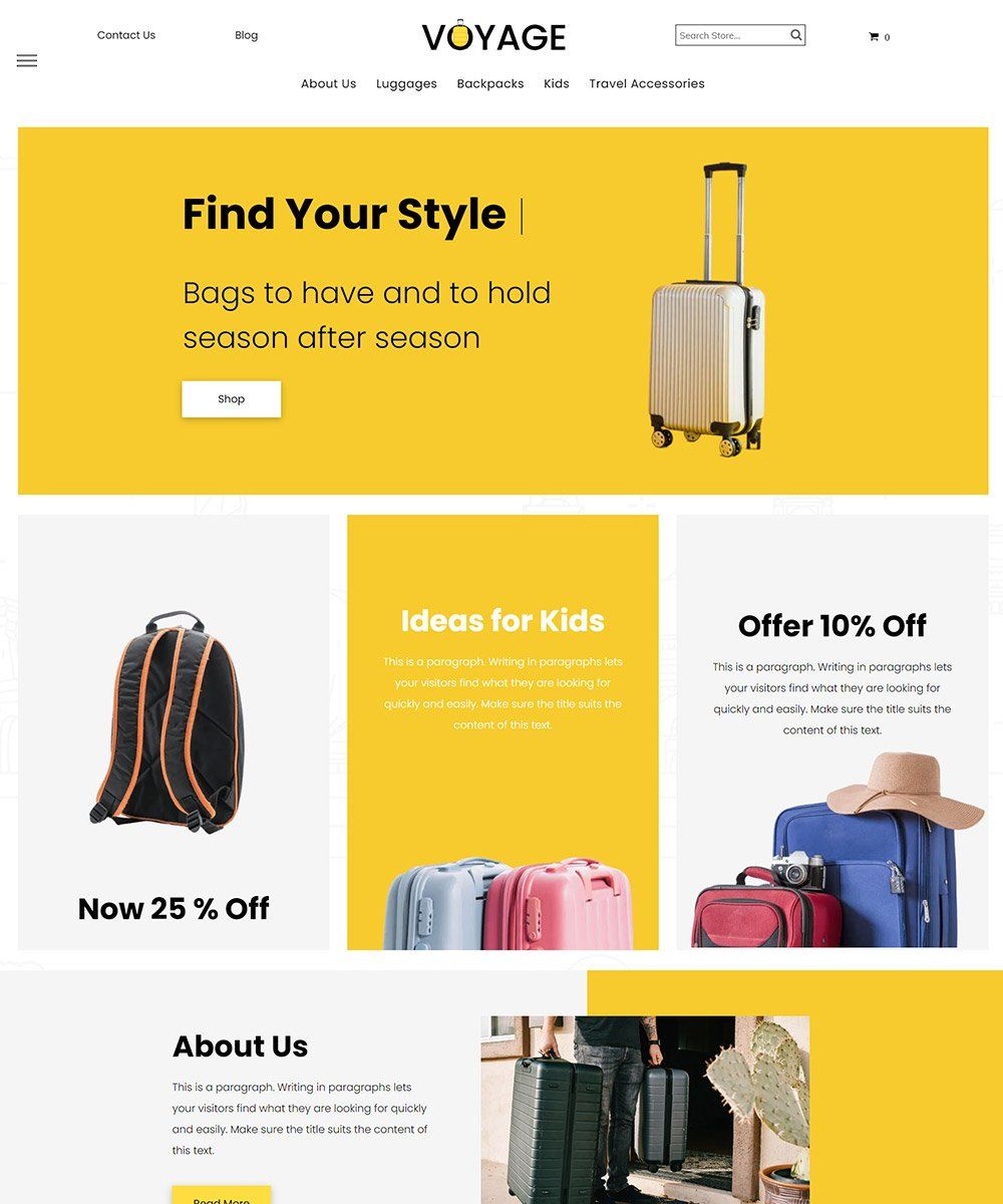 market theme voyage template