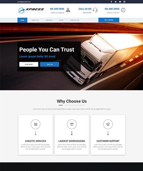 logistic theme xpress template