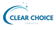 Logo for Clear Choice Services: blue arcs and sparkles above blue text, "CLEAR CHOICE SERVICES".