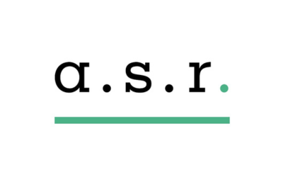 Een zwart-wit logo voor een bedrijf genaamd asr de nederlandse verzekeringen