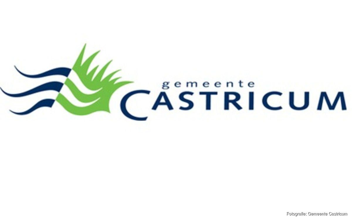 Op een witte achtergrond wordt een logo voor castricum getoond