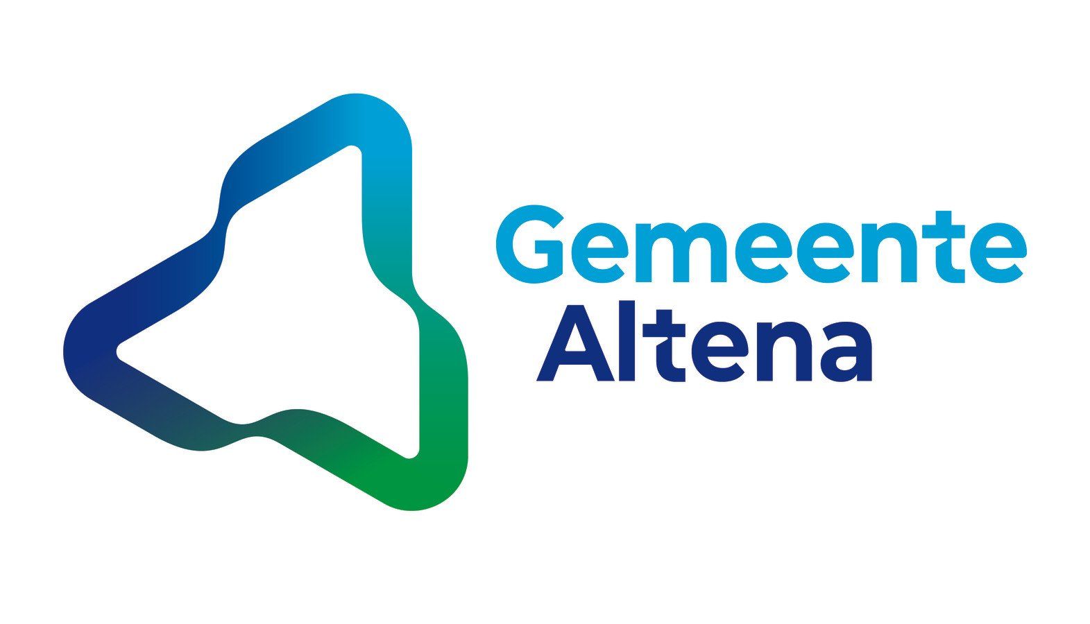 Het logo voor de stad Altena is blauw en groen.