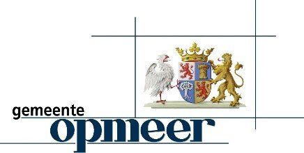 Een logo voor een bedrijf genaamd opmeer met een familiewapen