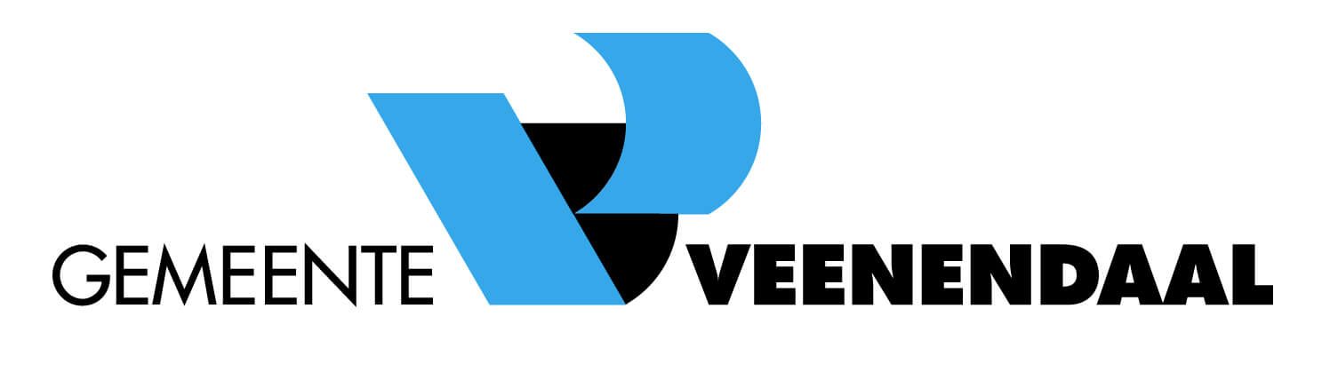 Een blauw en zwart logo voor Veenendaal