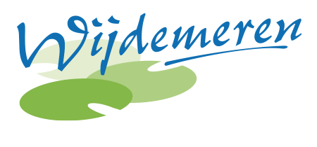 Een logo voor wijdemeren met een groene cirkel in het midden