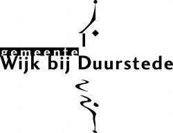 A black and white logo for wijk bij duurstede , a city in the netherlands.