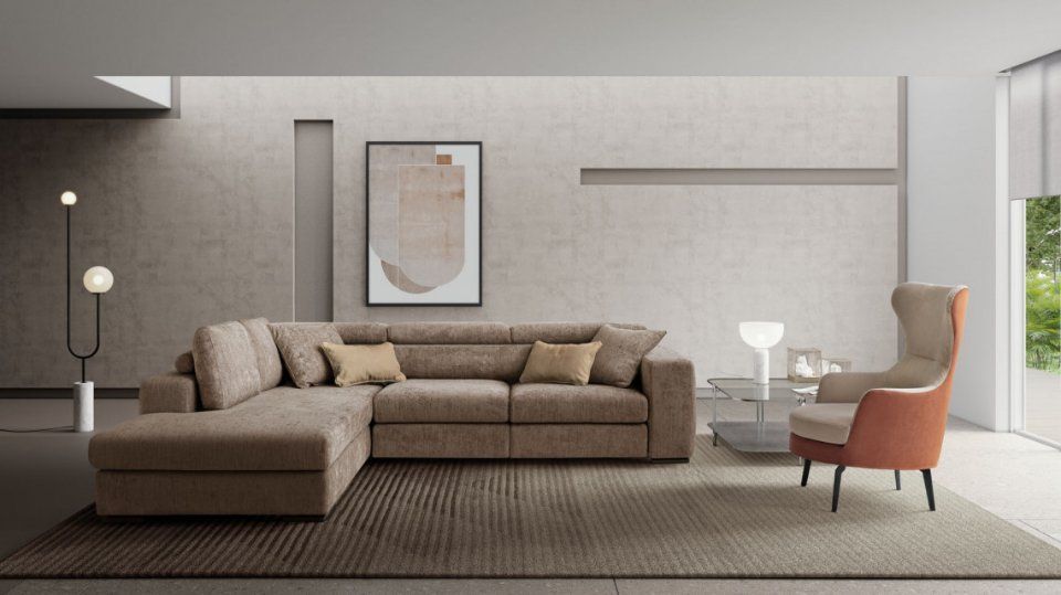 divano beige angolare