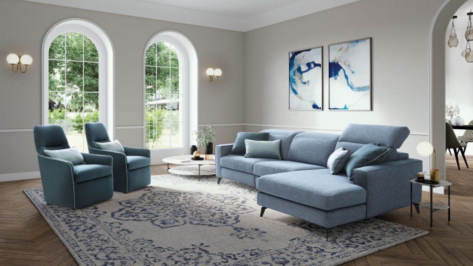 divani con chaise longue per soggiorno