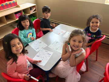 Class of Kids at Table, Preschool Center in San Francisco CA
