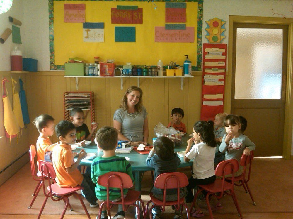 Teacher & Students in Preschool Classroom, San Francisco CA