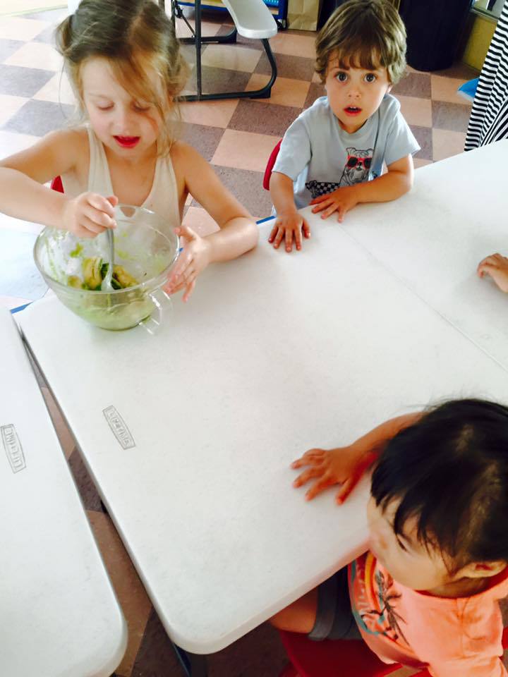 Children Mixing Food, Transitional Kindergarten in Novato CA
