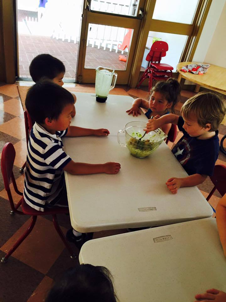 Children Mixing Bowl of Food, Preschool Center in Novato CA