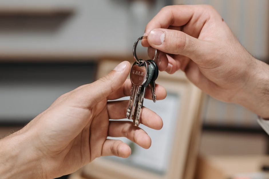 Landlord and tenant reviewing documents during an online arbitration process to resolve a rental 