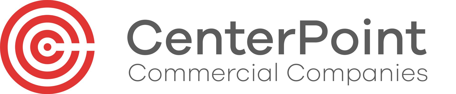 A logo for centerpoint commercial companies with a red target