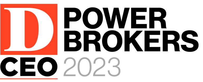 The logo for the power brokers ceo 2023 conference.