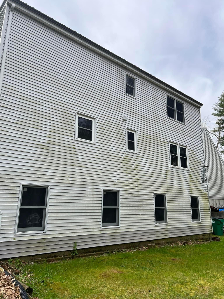 Dirty Wall Before — Ludlow, Massachusetts — All Blue Pressure Washing