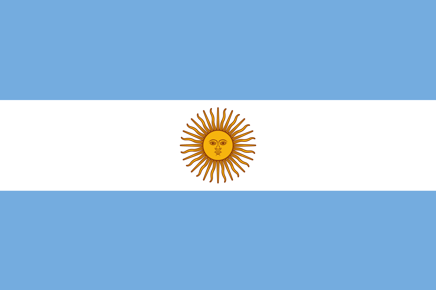 The flag of argentina has a sun on it