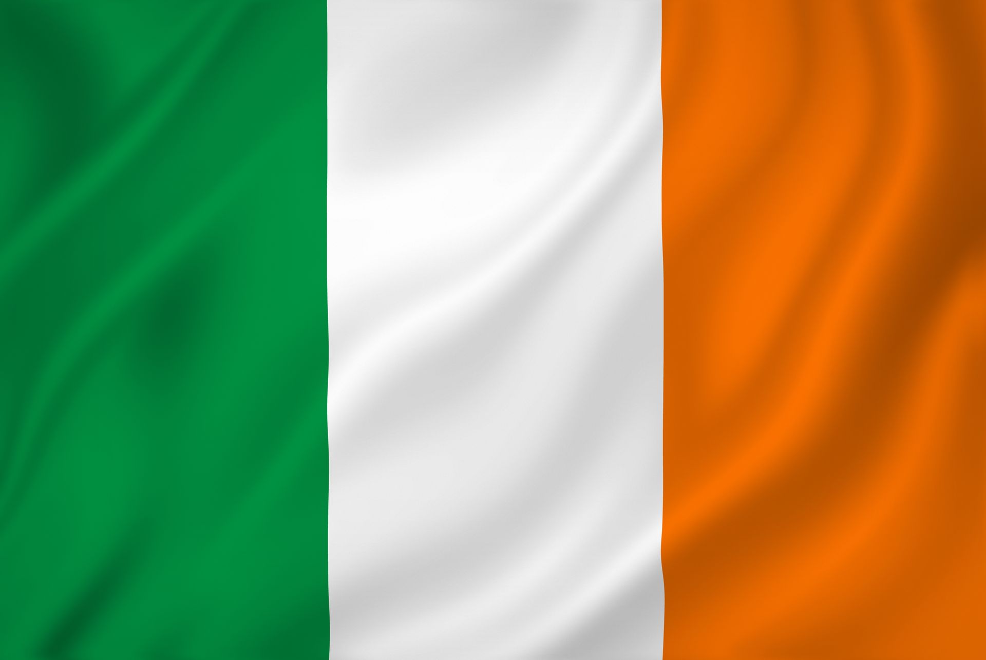 The flag of ireland is waving in the wind.