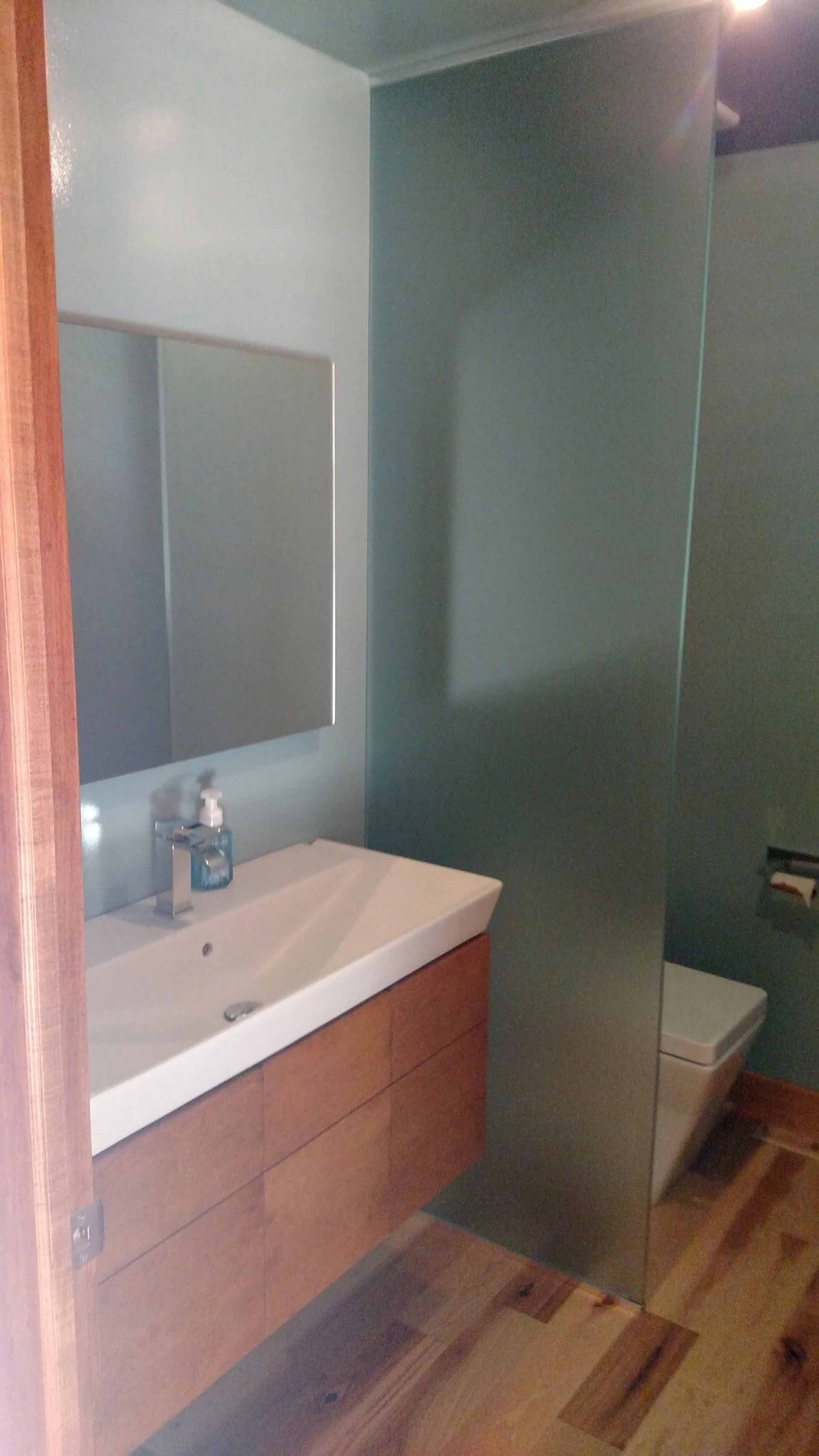 Small Space Toilet Room — Wisconsin — White City Glass