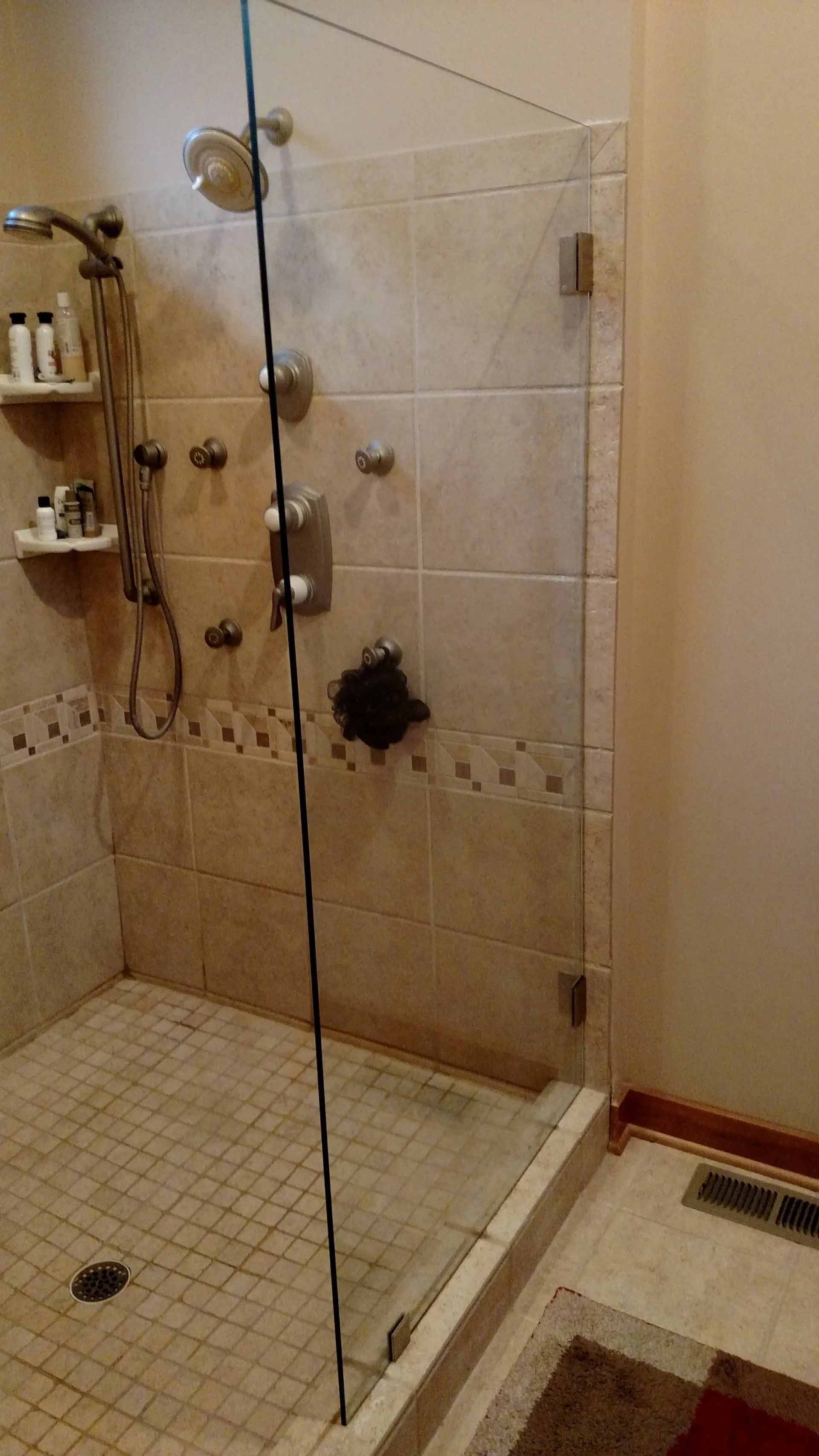 Small Tiled Shower Room — Wisconsin — White City Glass