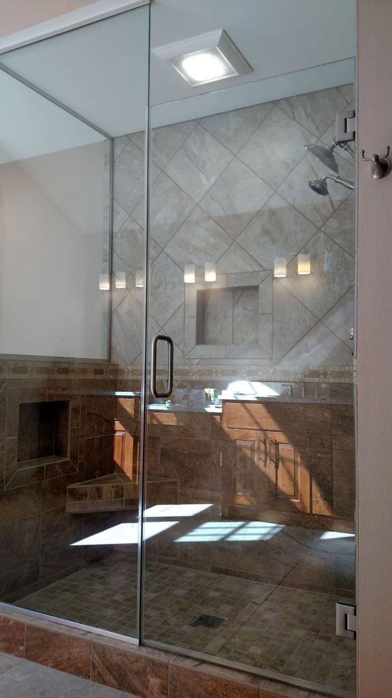 Tall And Fancy Shower Door — Wisconsin — White City Glass