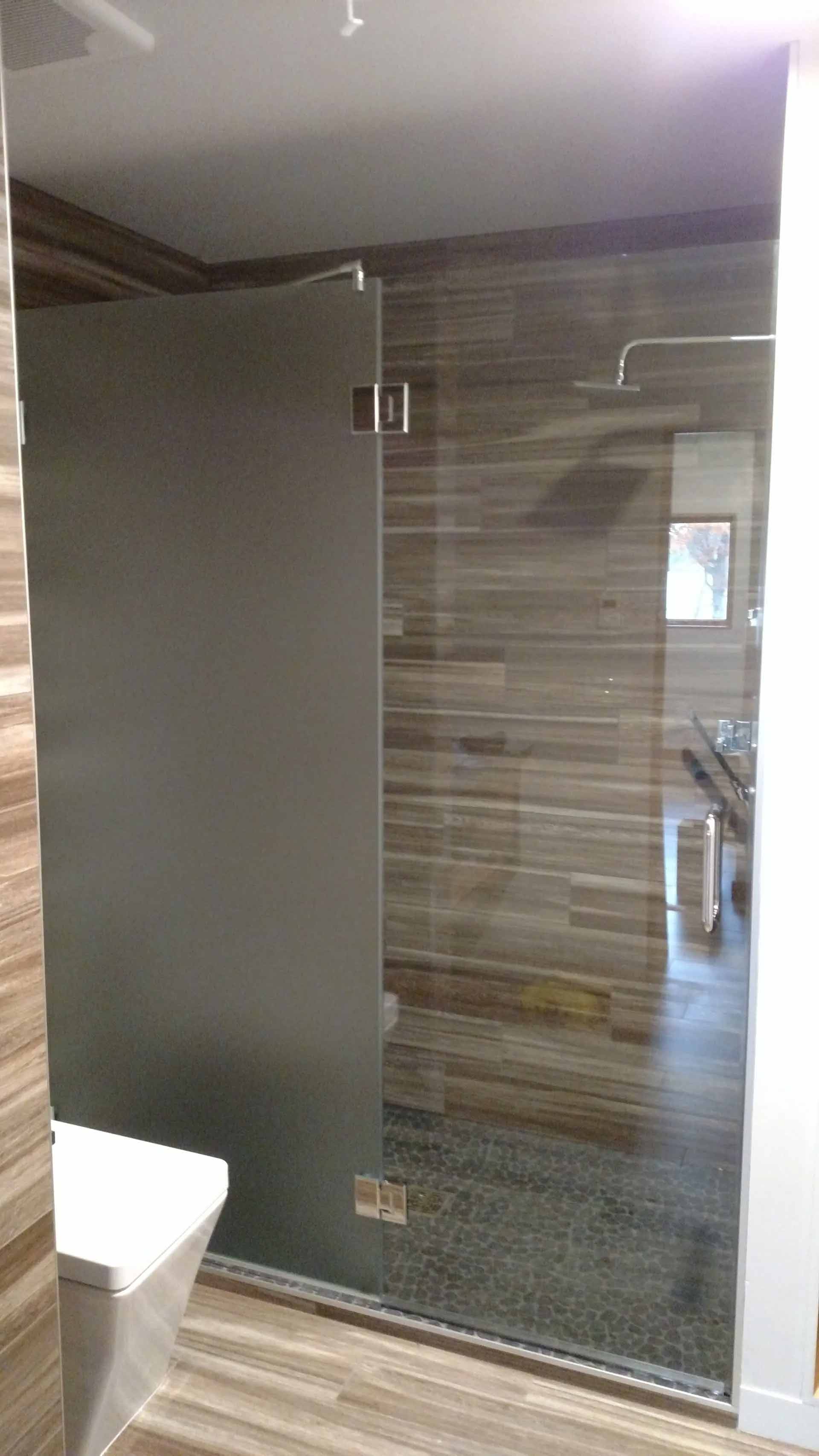 Frosted Shower Door — Wisconsin — White City Glass