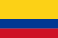 The flag of colombia is yellow , blue , and red.