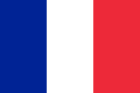 The flag of france is blue , white , and red.