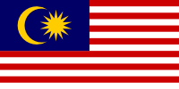 The flag of malaysia has a crescent moon and star on it.