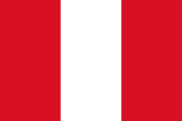 A red and white striped flag on a white background.