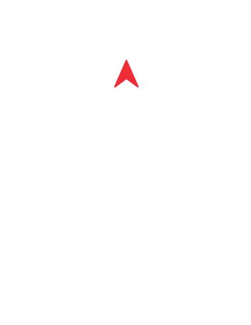 Sail 250's logo, a red arrow pointing up on a white background.