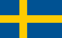 A blue flag with a yellow cross on it.