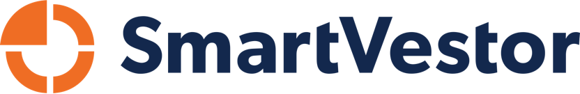 A smart vector logo with an orange circle in the middle