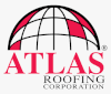 The atlas roofing corporation logo is a red globe with a grid on it.