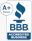 The bbb logo is a a+ rated accredited business.