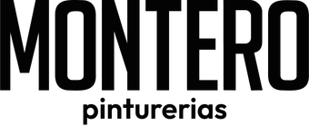 Un logotipo en blanco y negro para montero pinturarias sobre un fondo blanco.