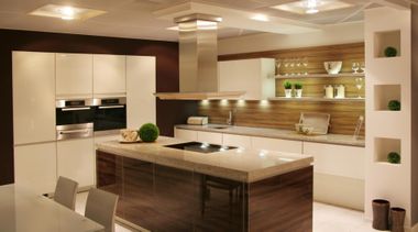 kitchen with white and brown theme