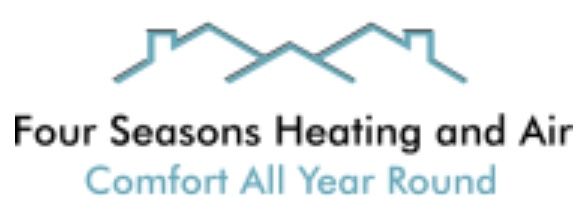 A logo for four seasons heating and air comfort all year round