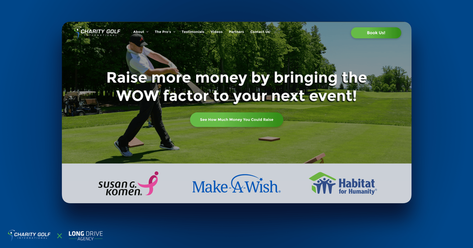 Charity Golf International New Website by Long Drive Agency